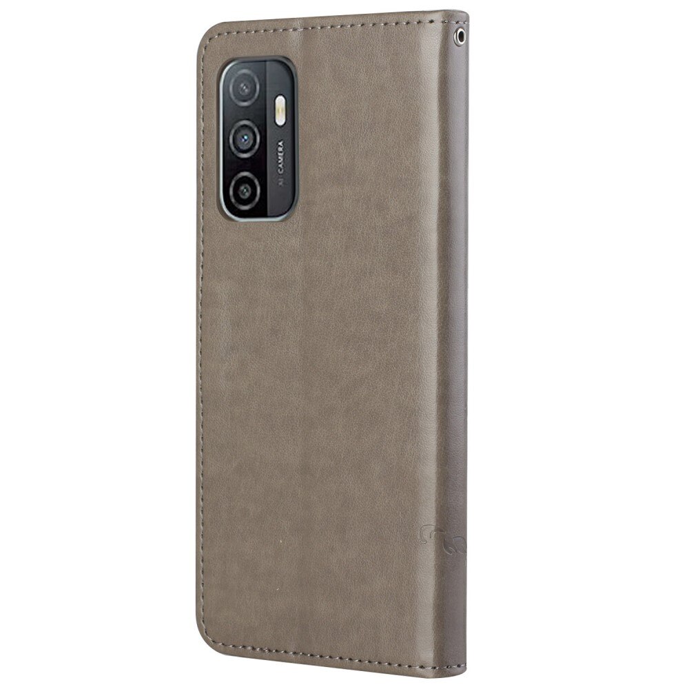 Lærveske Sommerfugler Samsung Galaxy A33 Grå