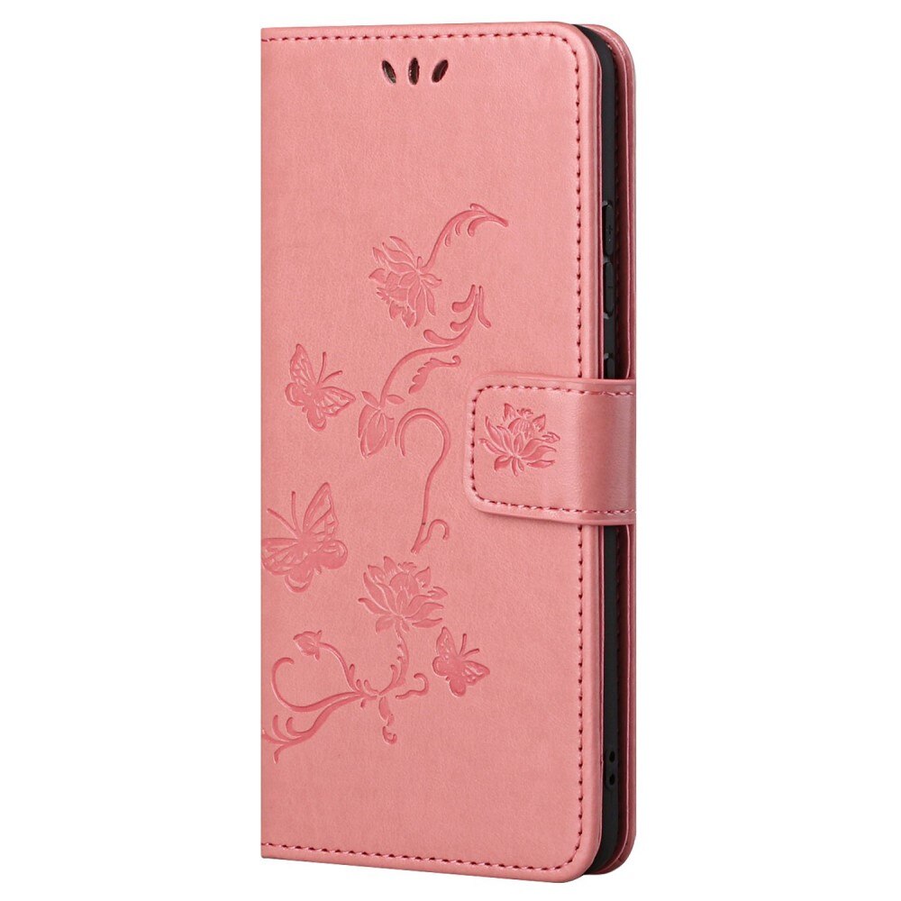 Lærveske Sommerfugler Samsung Galaxy A33 Rosa
