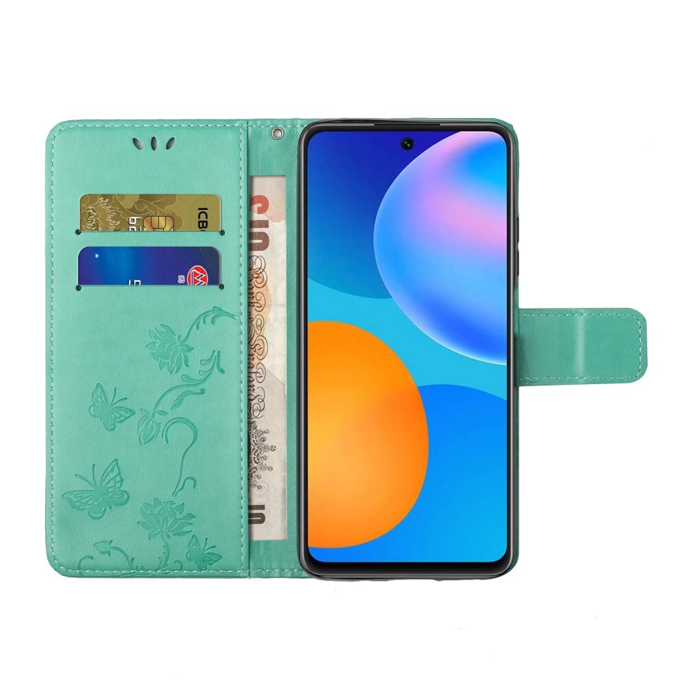 Lærveske Sommerfugler Samsung Galaxy A13 Grønn