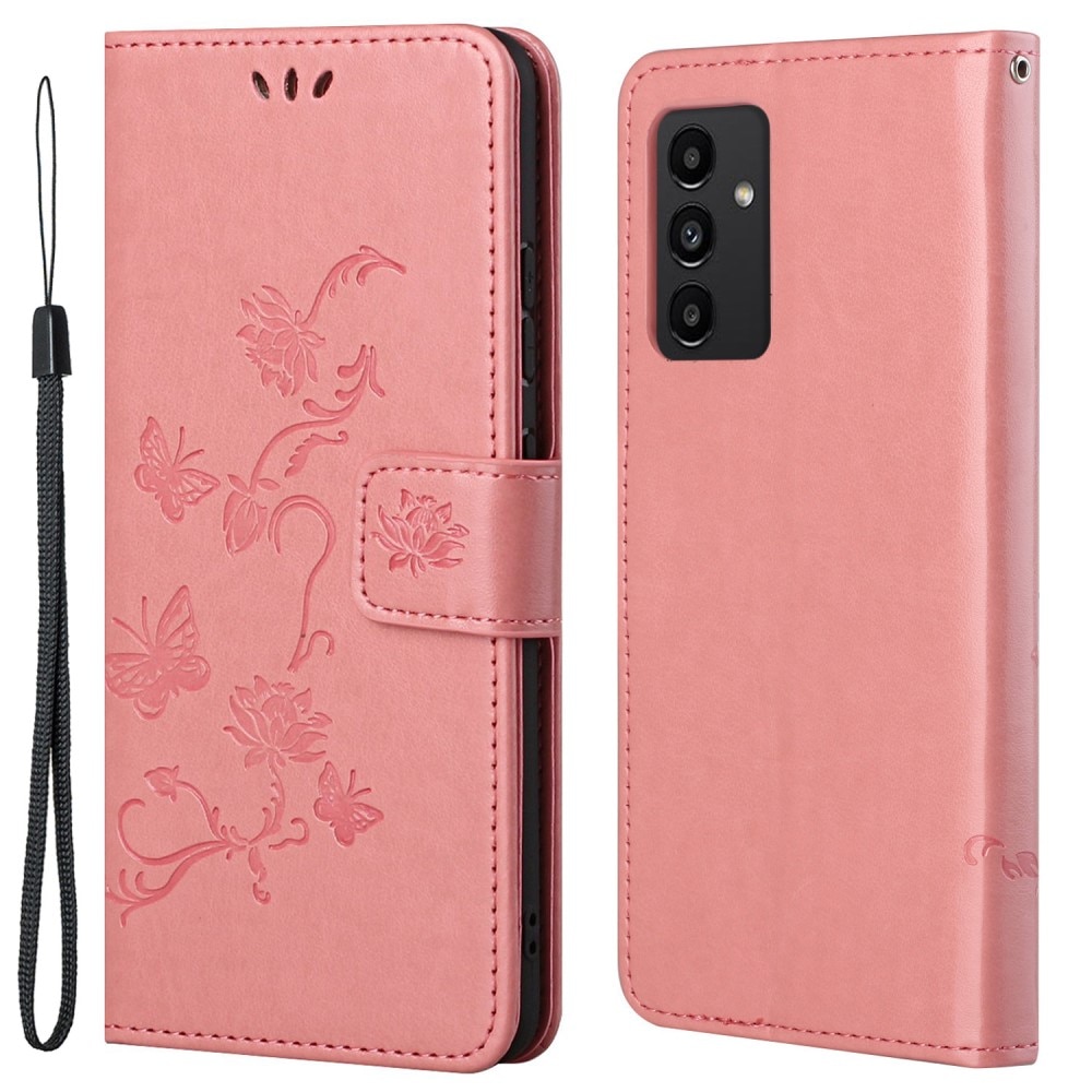 Lærveske Sommerfugler Samsung Galaxy A13 Rosa