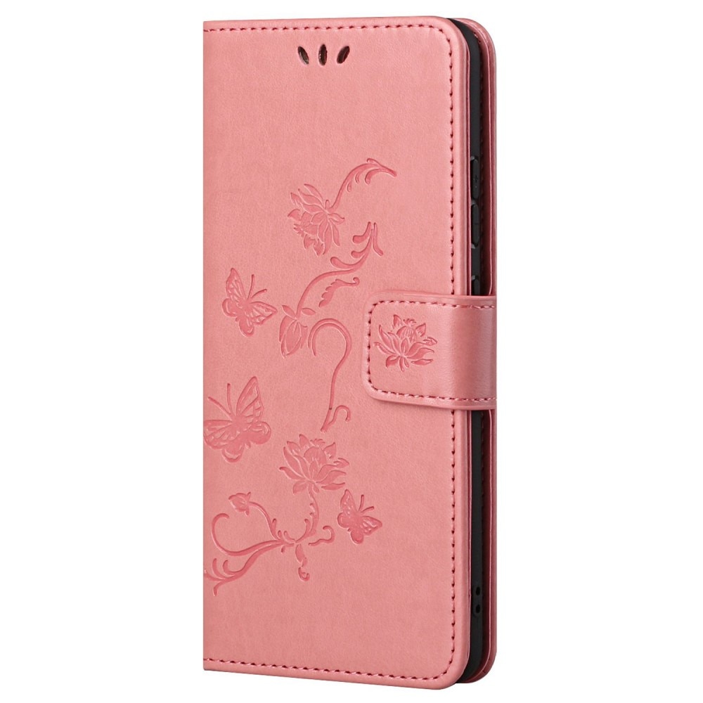 Lærveske Sommerfugler Samsung Galaxy A13 Rosa