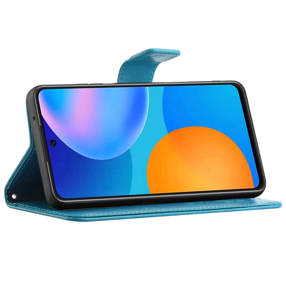 Lærveske Sommerfugler Samsung Galaxy A73 5G blå