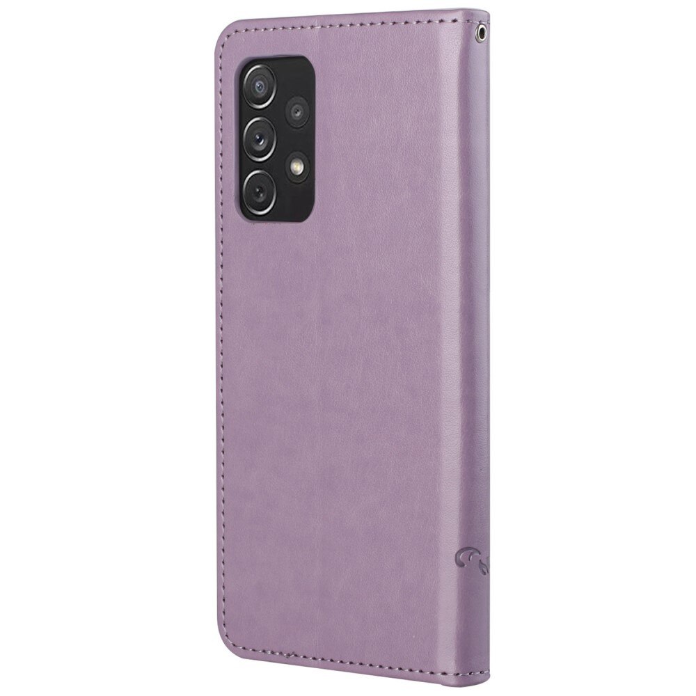 Lærveske Sommerfugler Samsung Galaxy A73 5G Lilla