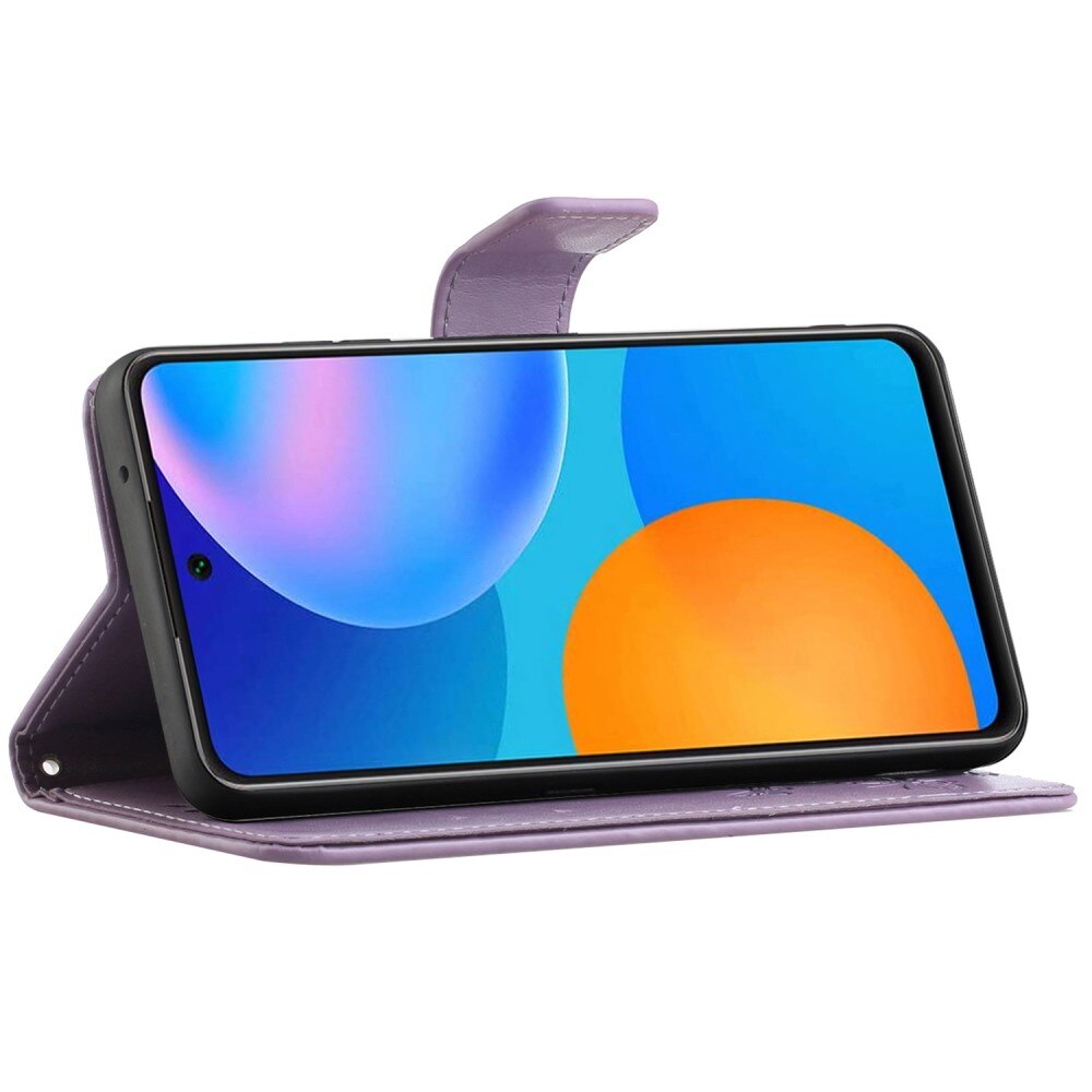 Lærveske Sommerfugler Samsung Galaxy A73 5G Lilla