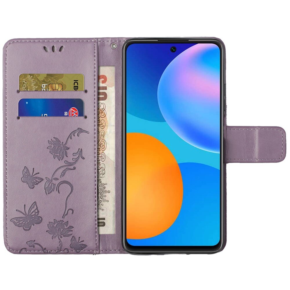 Lærveske Sommerfugler Samsung Galaxy A73 5G Lilla