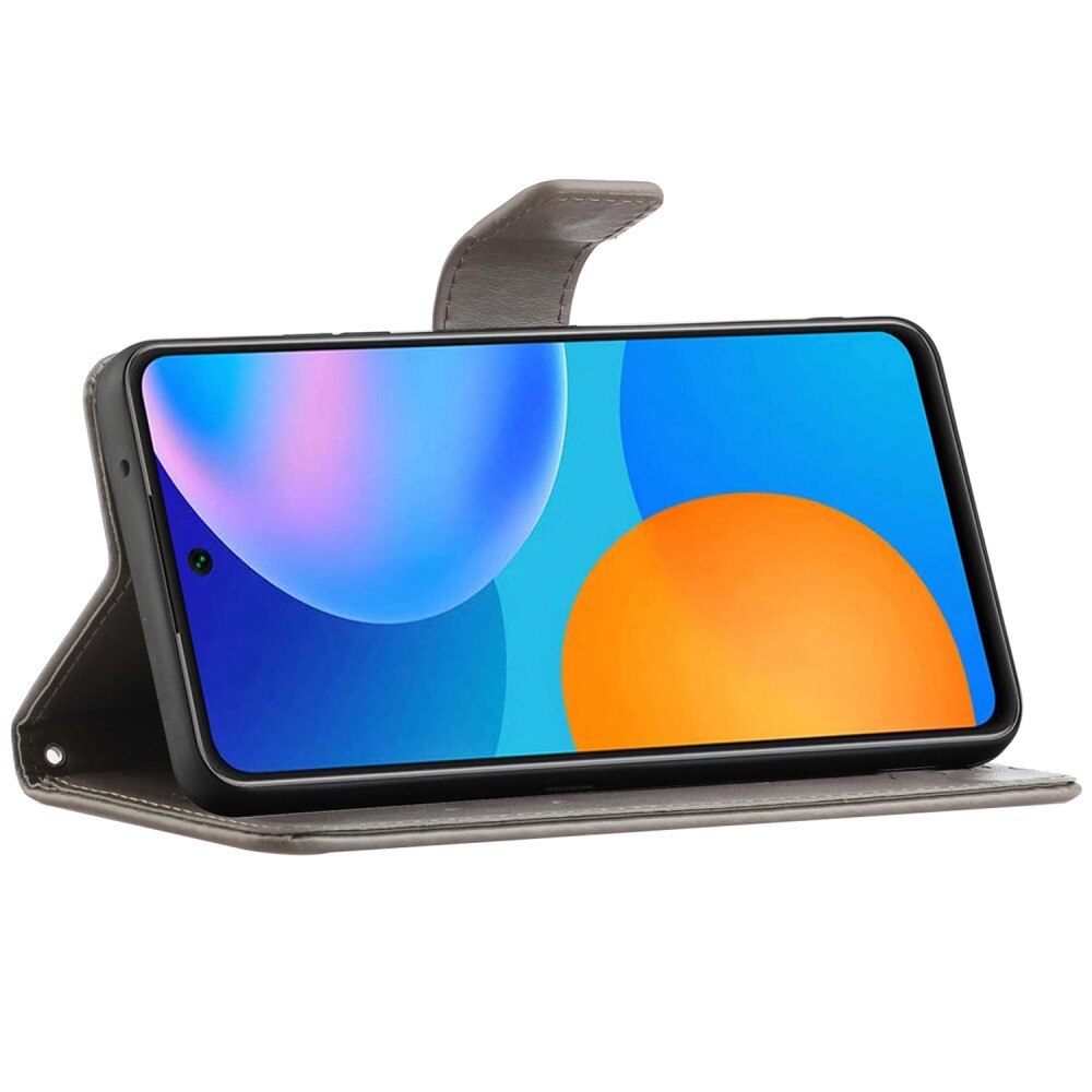 Lærveske Sommerfugler Samsung Galaxy A73 5G Grå