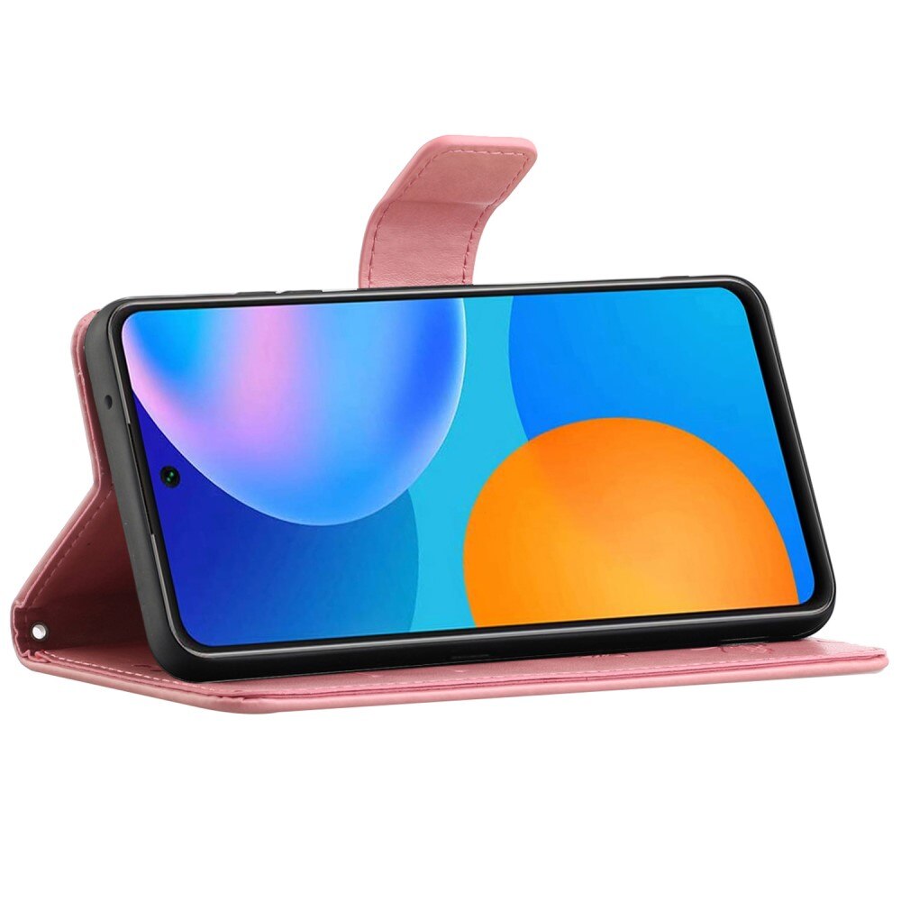 Lærveske Sommerfugler Samsung Galaxy A73 5G Rosa