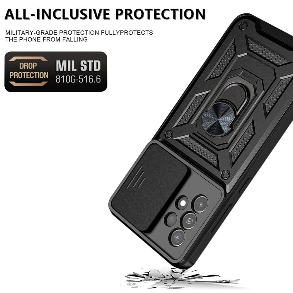 Hybriddeksel Ring + Kamerabeskyttelse Samsung Galaxy A33 Svart