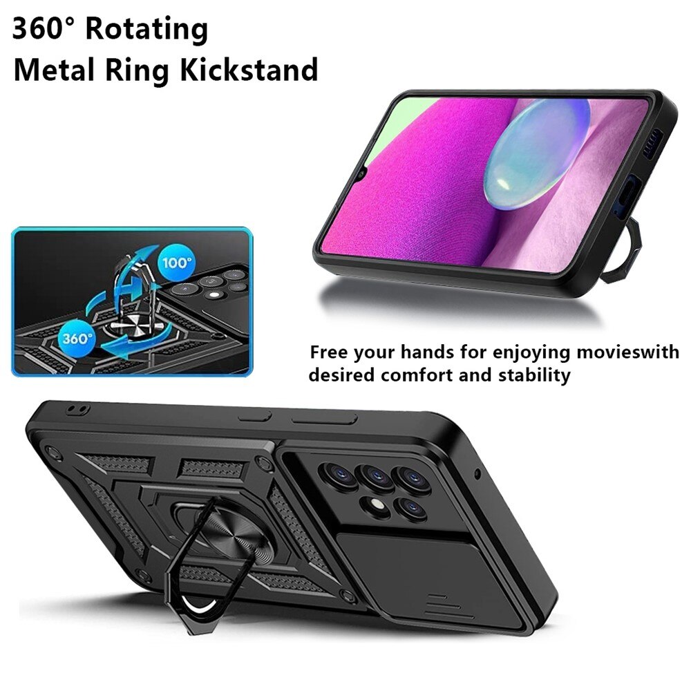 Hybriddeksel Ring + Kamerabeskyttelse Samsung Galaxy A33 Svart