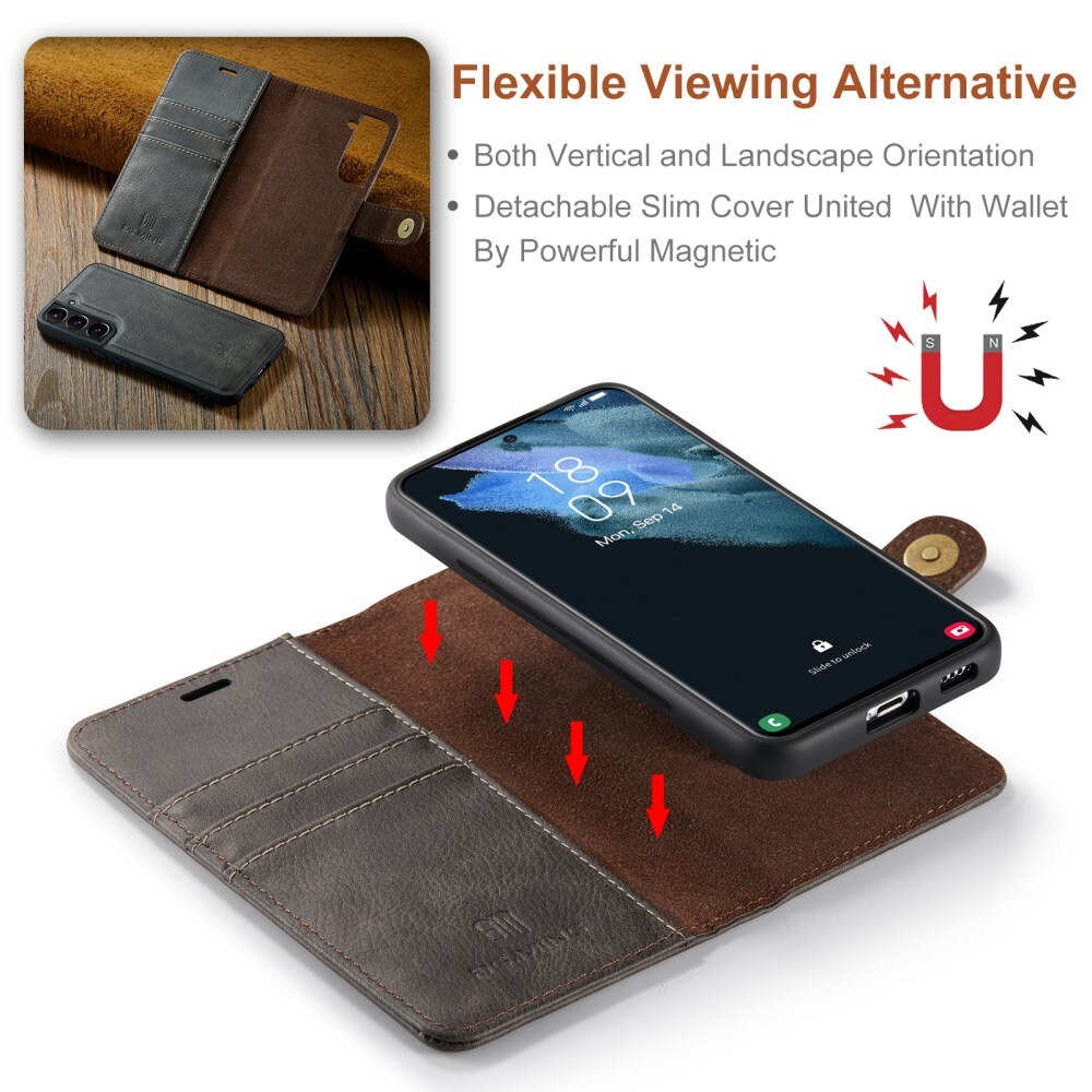 Magnet Wallet Samsung Galaxy S22 Plus Brun
