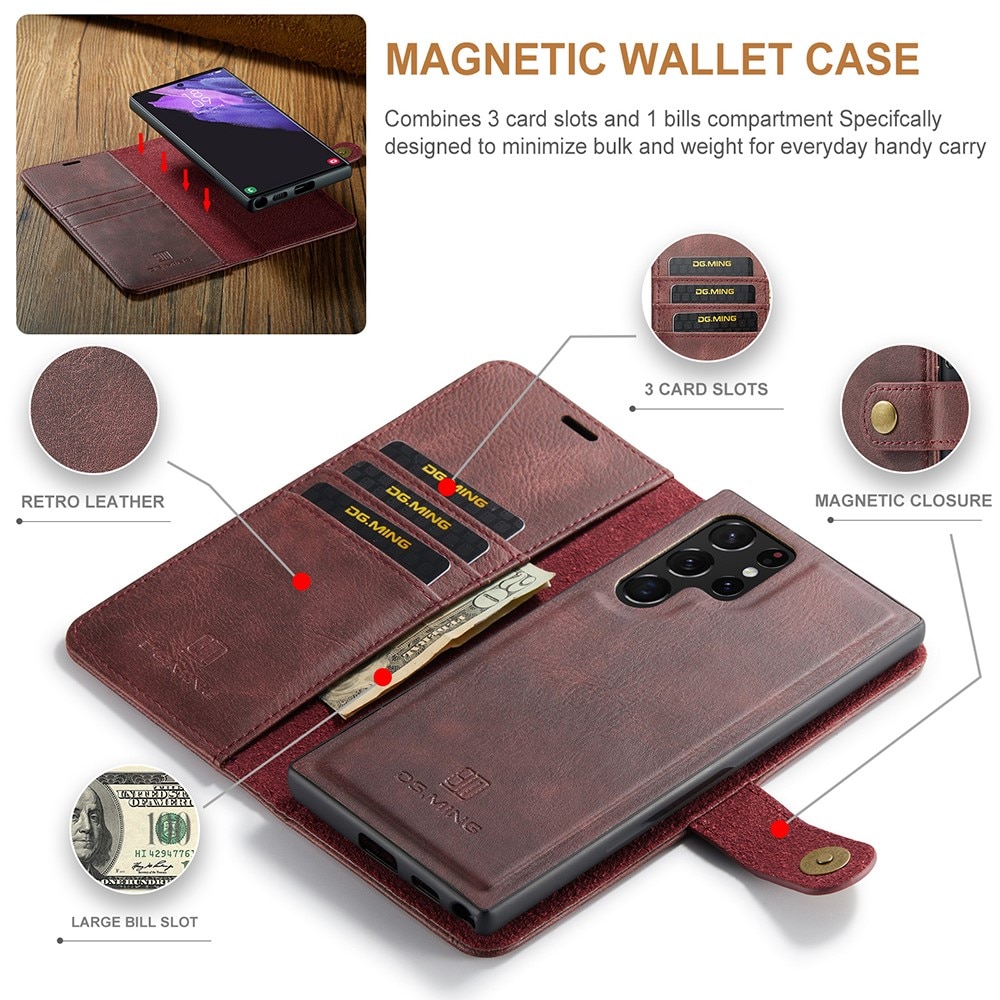 Magnet Wallet Samsung Galaxy S22 Ultra Red
