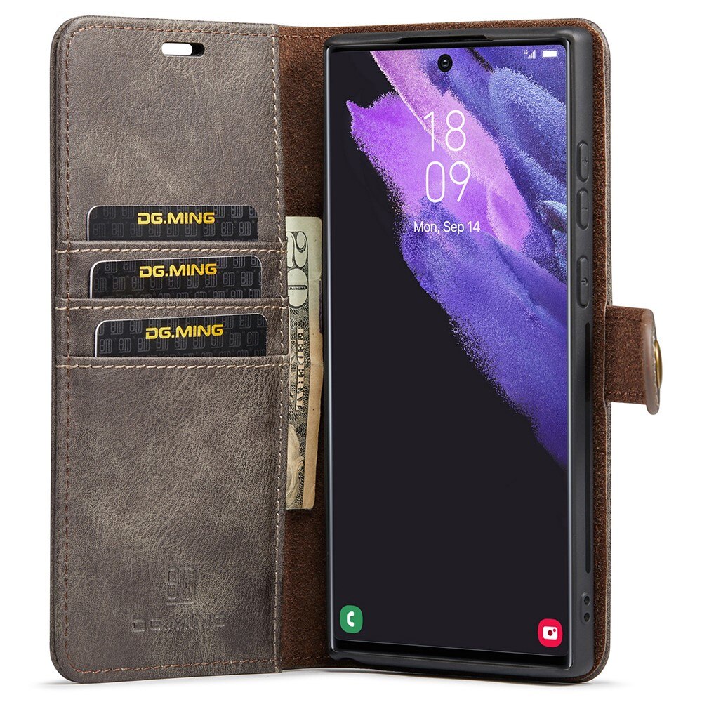 Magnet Wallet Samsung Galaxy S22 Ultra Brun