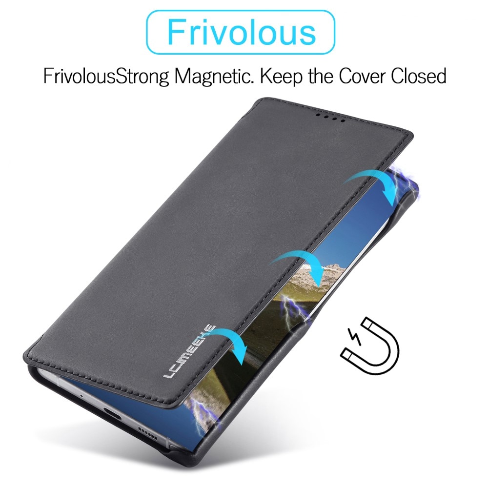 Slim Lommebokdeksel Samsung Galaxy S22 Ultra svart