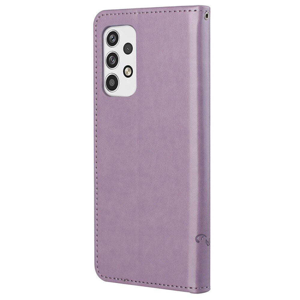 Lærveske Sommerfugler Samsung Galaxy A23 Lilla