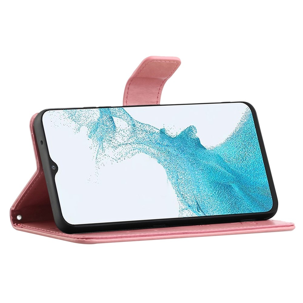 Lærveske Sommerfugler Samsung Galaxy A23 rosa