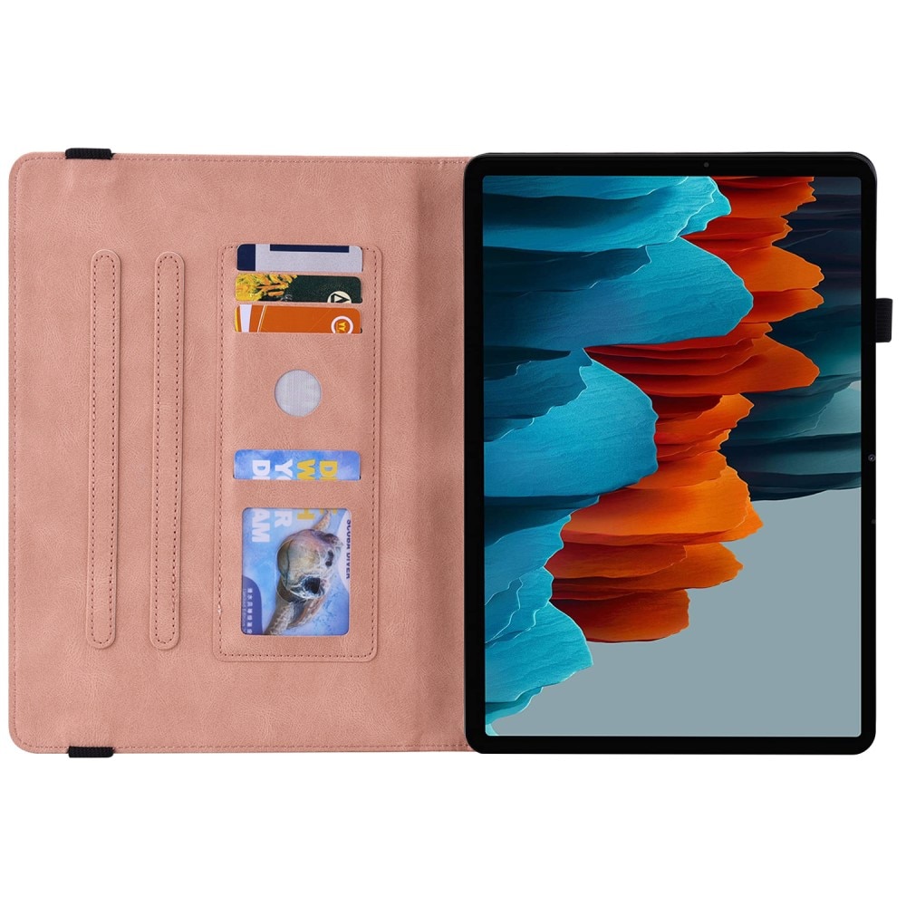 Lærveske Sommerfugler Samsung Galaxy Tab S8 rosa