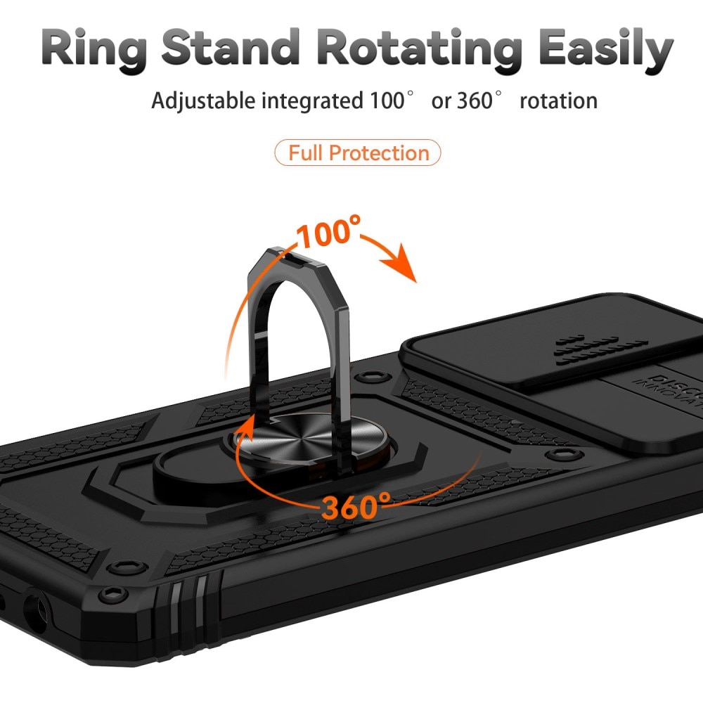 Hybriddeksel Tech Ring+Kamerabeskyttelse Samsung Galaxy A52/A52s svart