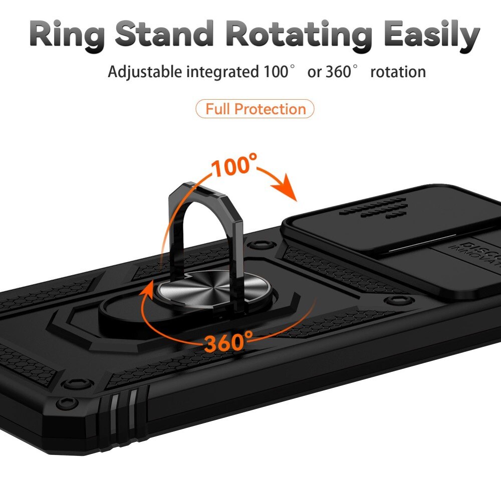 Hybriddeksel Ring + Kamerabeskyttelse Samsung Galaxy A23 Svart
