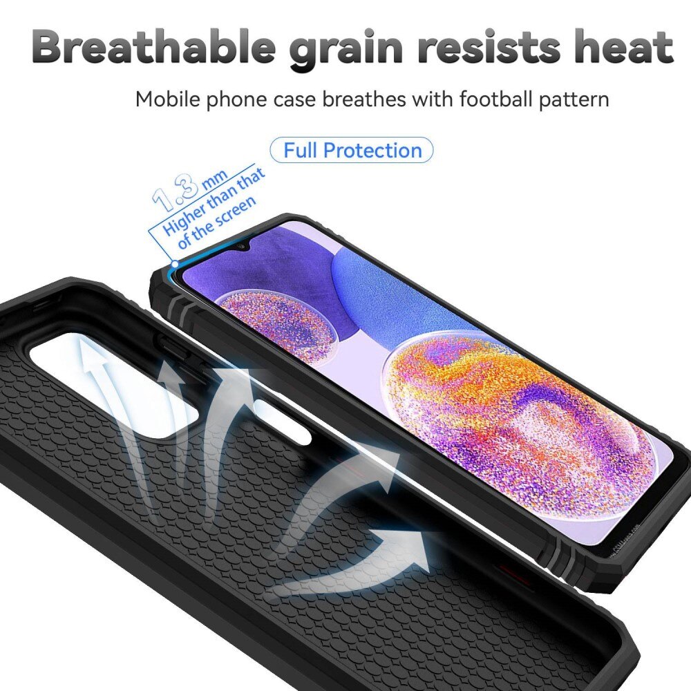 Hybriddeksel Ring + Kamerabeskyttelse Samsung Galaxy A23 Svart