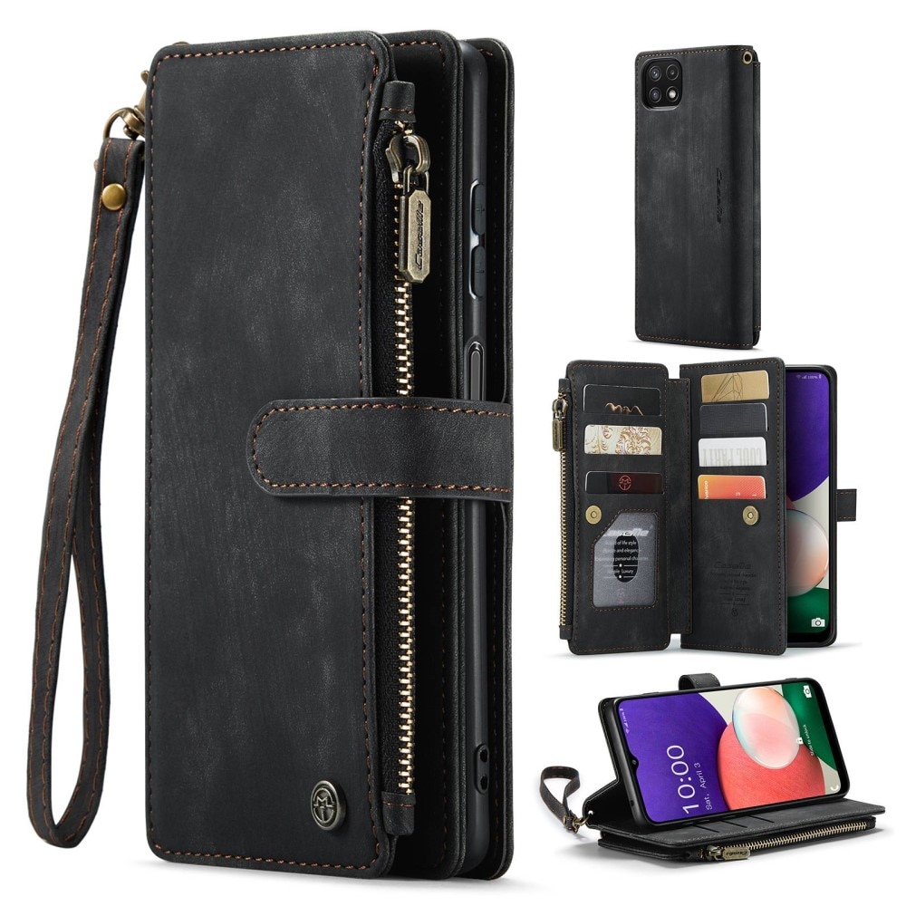 Zipper Wallet Samsung Galaxy A22 5G svart