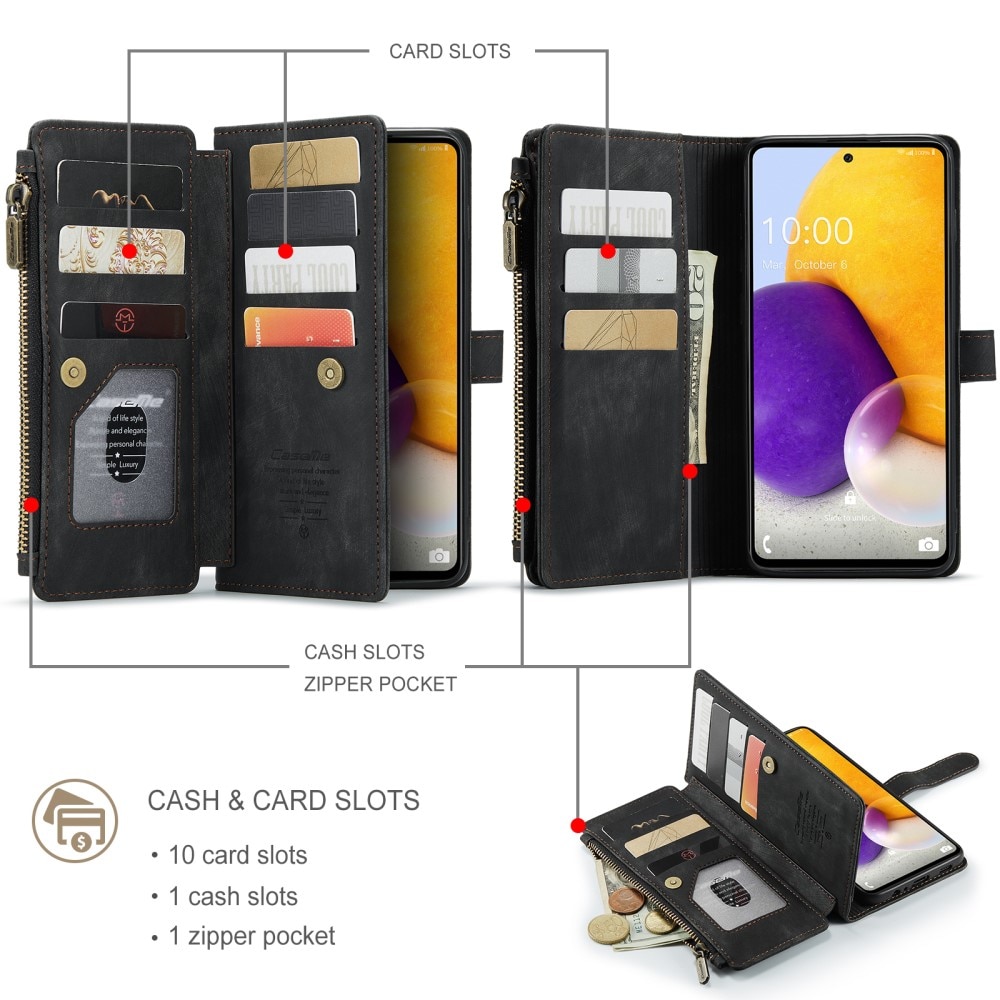 Zipper Wallet Samsung Galaxy A13 Svart