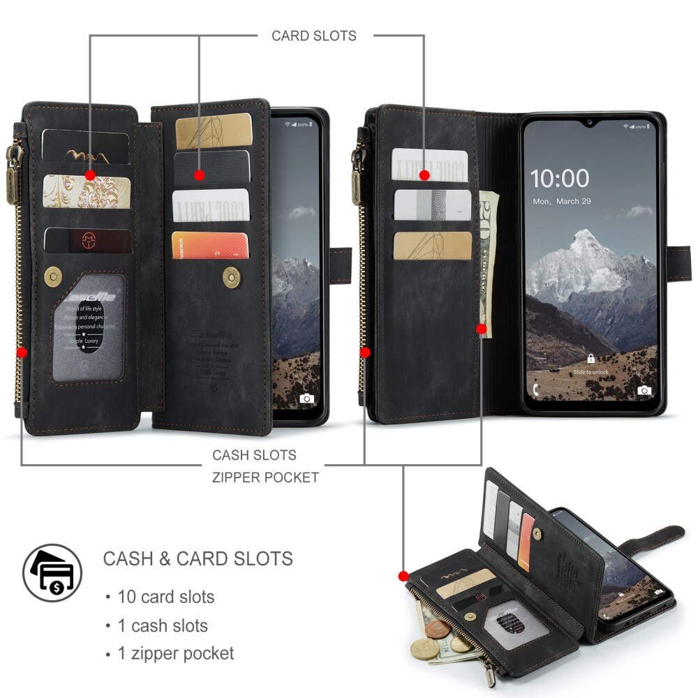 Zipper Wallet Samsung Galaxy A04s svart