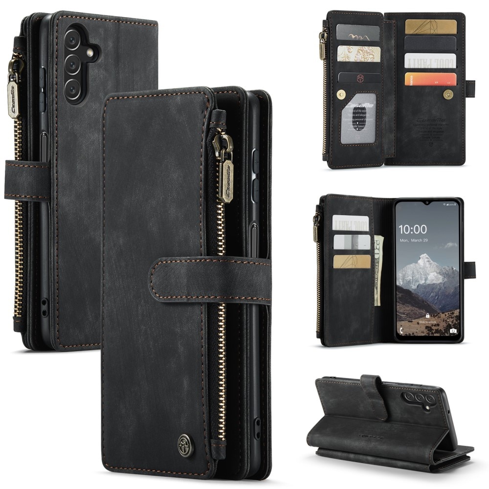 Zipper Wallet Samsung Galaxy A04s svart