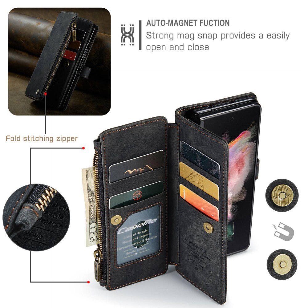 Zipper Wallet Samsung Galaxy Z Fold 3 svart