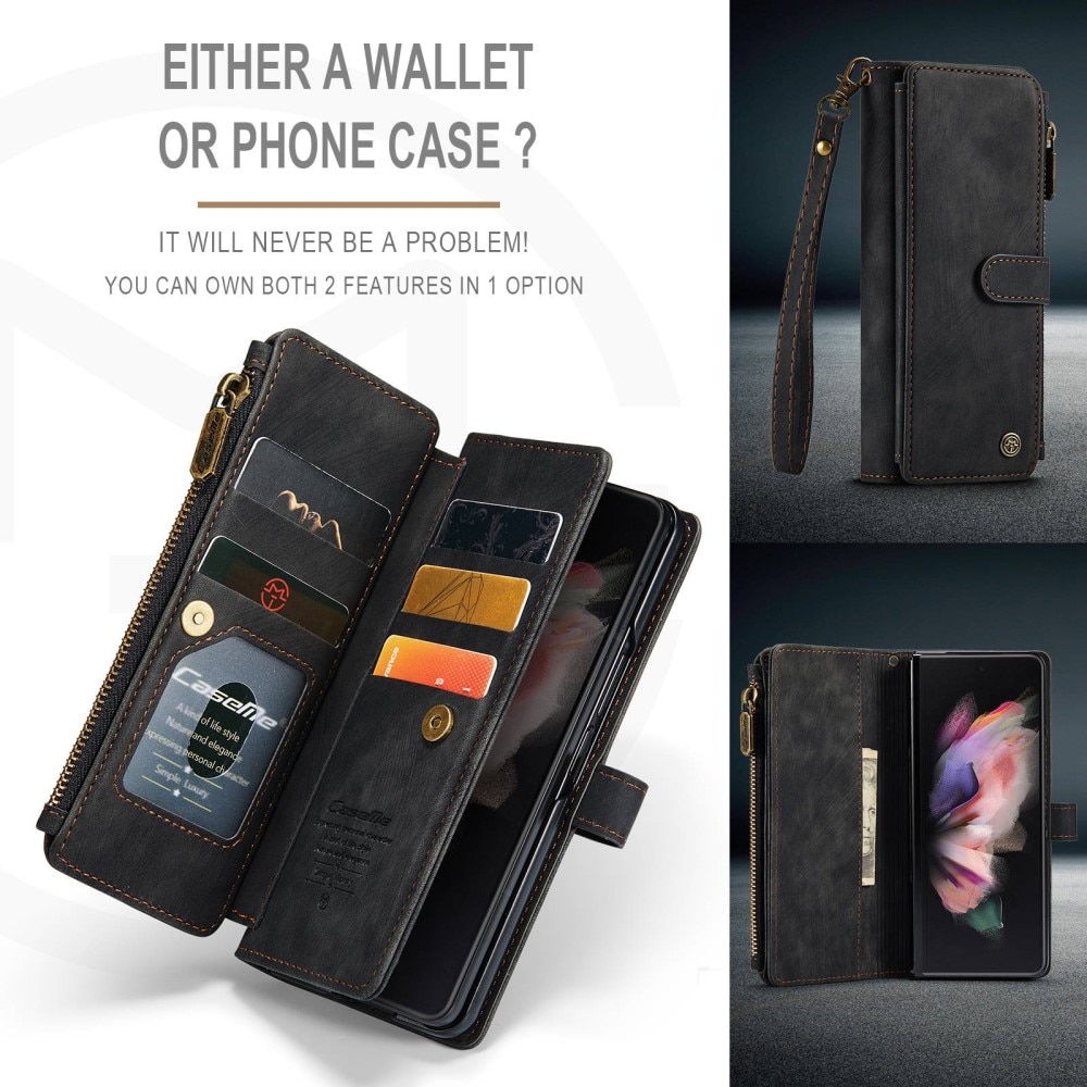 Zipper Wallet Samsung Galaxy Z Fold 3 svart