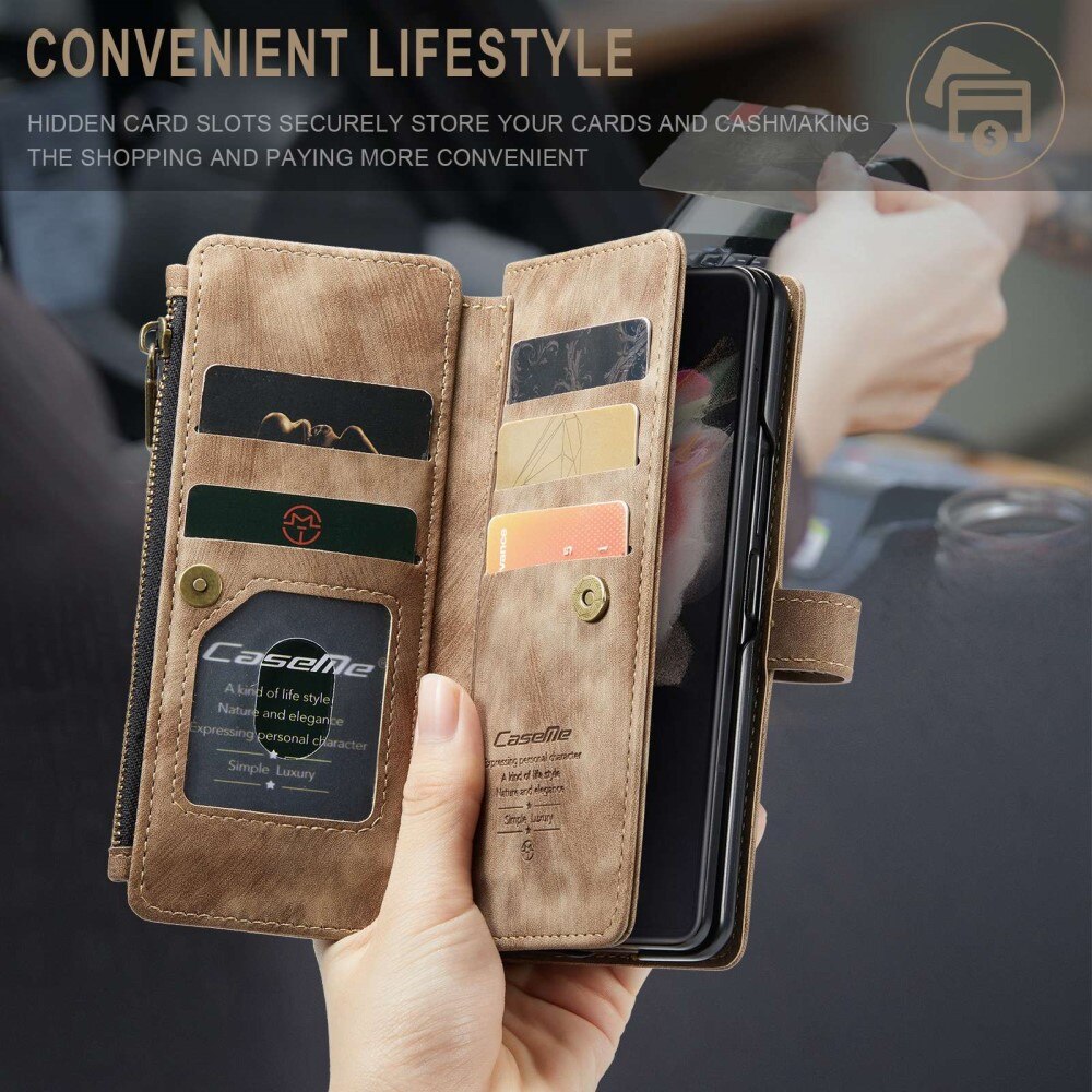 Zipper Wallet Samsung Galaxy Z Fold 3 brun