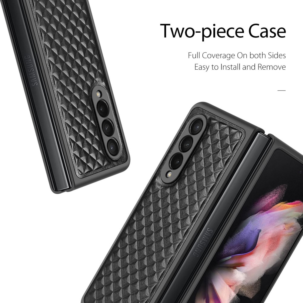 Venice Leather Case Samsung Galaxy Z Fold 3 Black