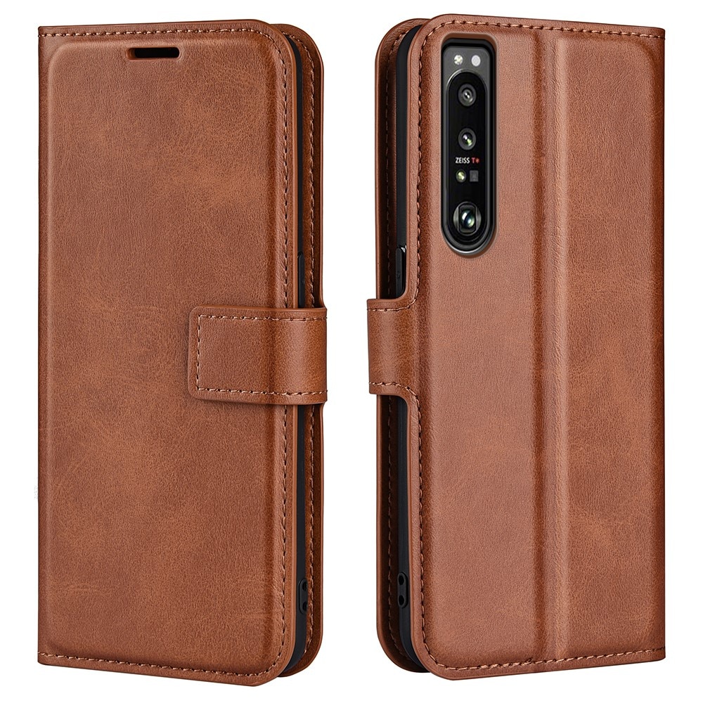 Leather Wallet Sony Xperia 1 IV Brown