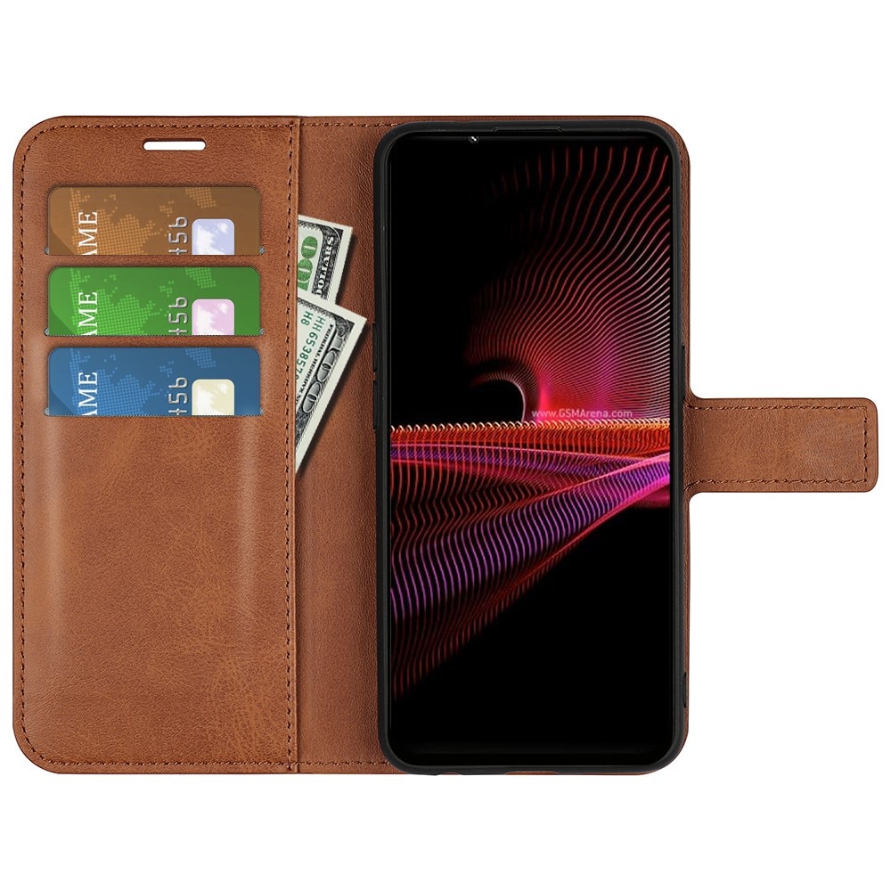 Leather Wallet Sony Xperia 1 IV Brown