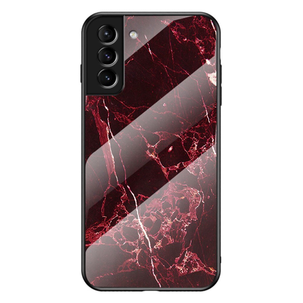 Herdet Glass Deksel Samsung Galaxy S22 Plus rød marmor
