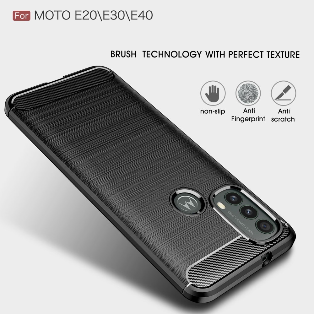 Brushed TPU Deksel Motorola Moto E20/E30/E40 Black