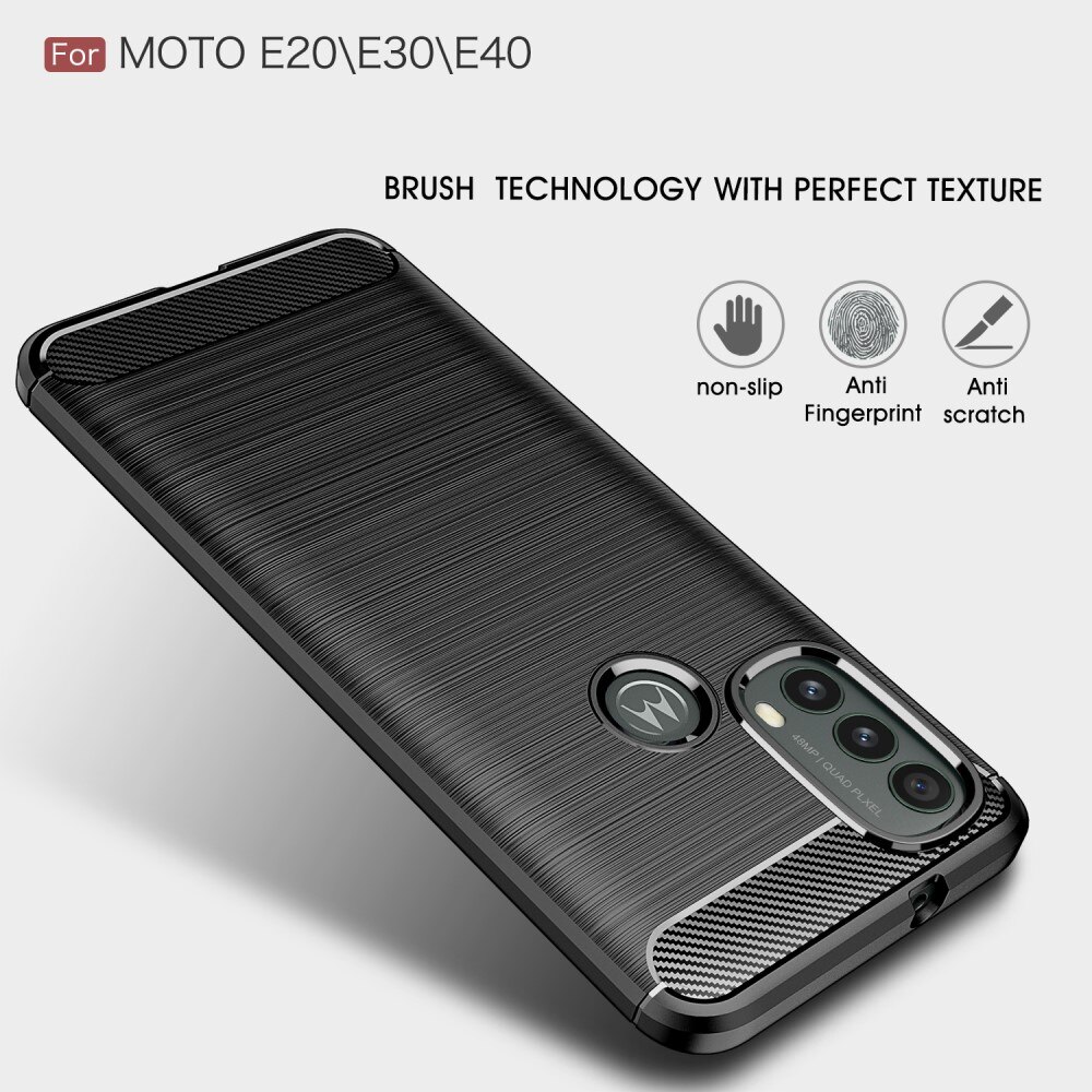 Motorola Moto E20/Moto E40 Deksel TPU Brushed Svart