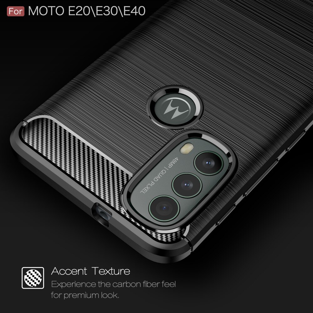 Motorola Moto E20/Moto E40 Deksel TPU Brushed Svart