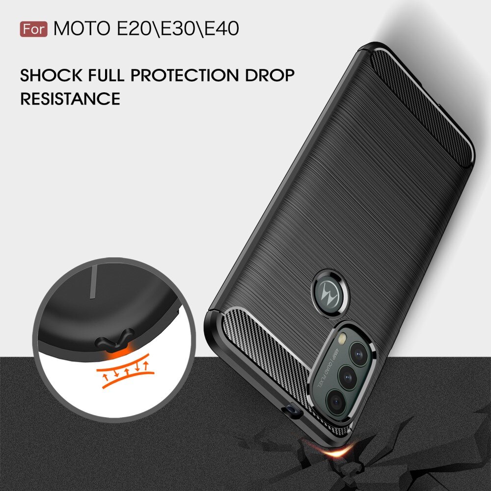 Motorola Moto E20/Moto E40 Deksel TPU Brushed Svart