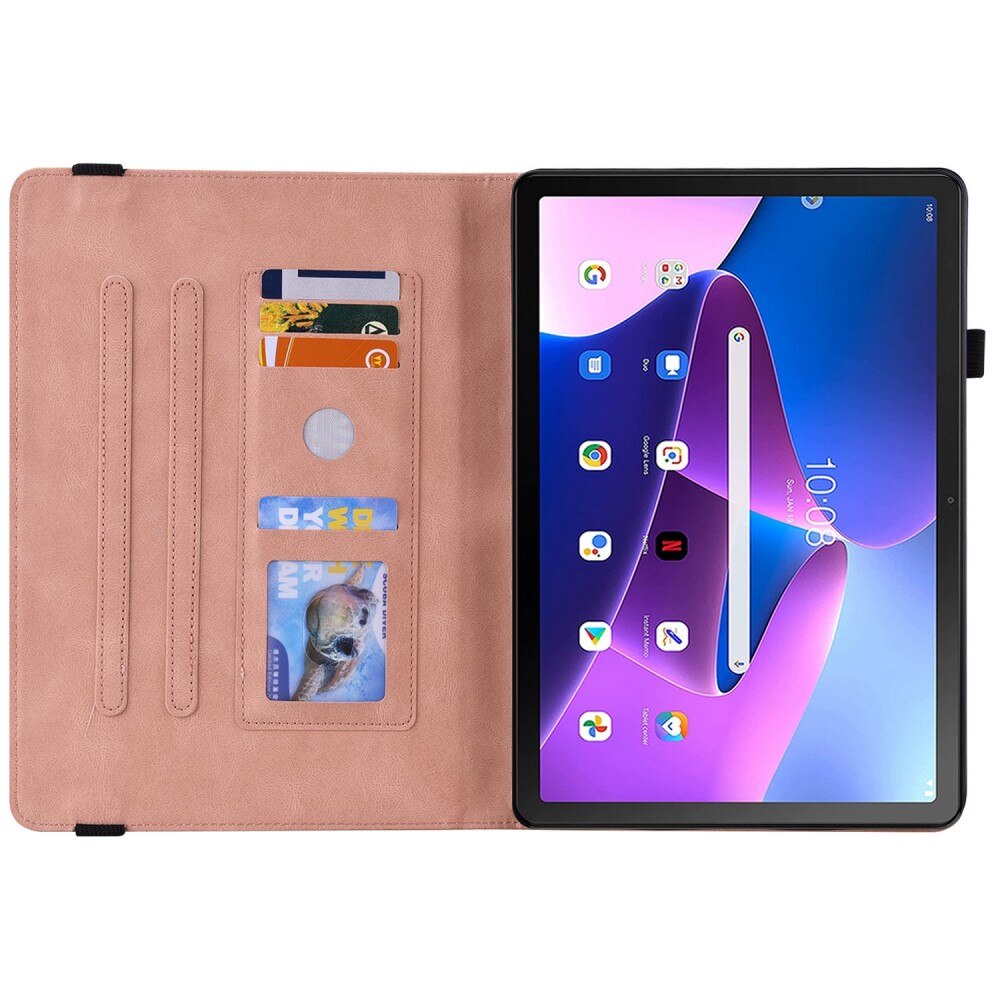 Lærveske Sommerfugler  Lenovo Tab M10 Plus (3rd gen) Rosa