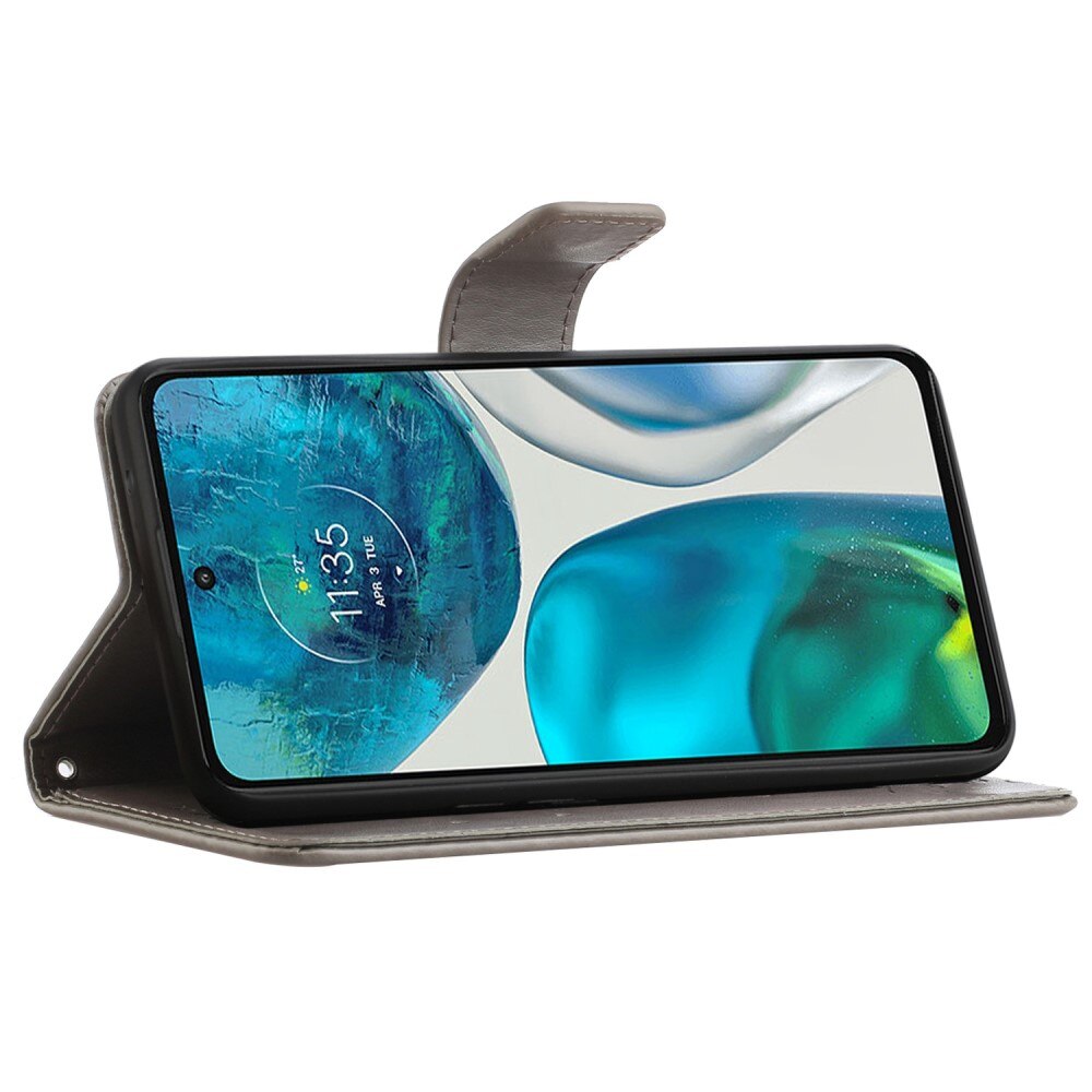 Lærveske Sommerfugler Motorola Moto G52 Grå