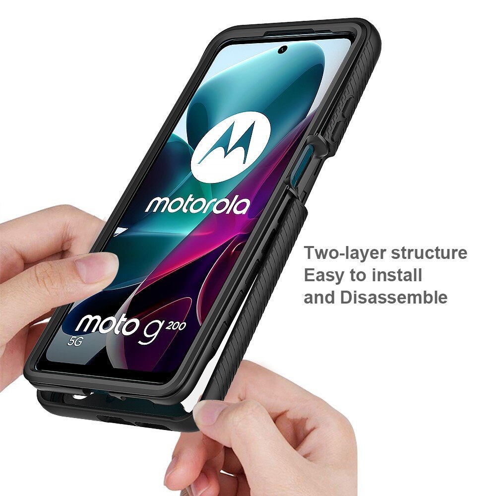 Full Protection Case Motorola Moto G200 Svart