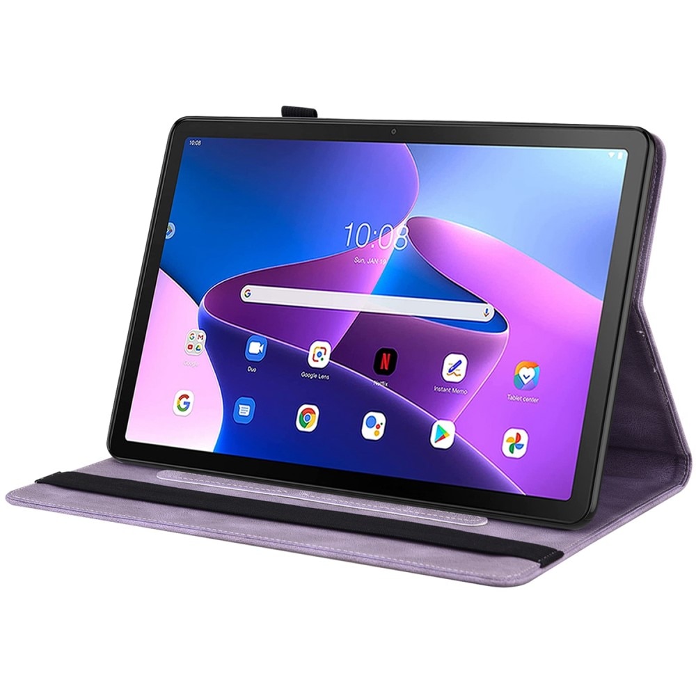 Lærveske Sommerfugler Lenovo Tab M10 (3rd gen) lilla