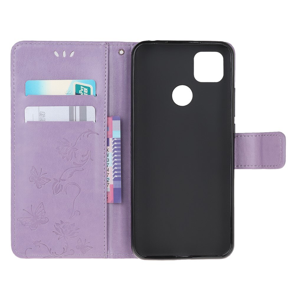 Lærveske Sommerfugler Xiaomi Redmi 9C Lilla