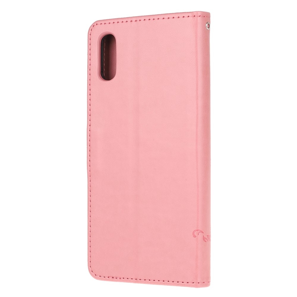 Lærveske Sommerfugler Xiaomi Redmi 9AT rosa