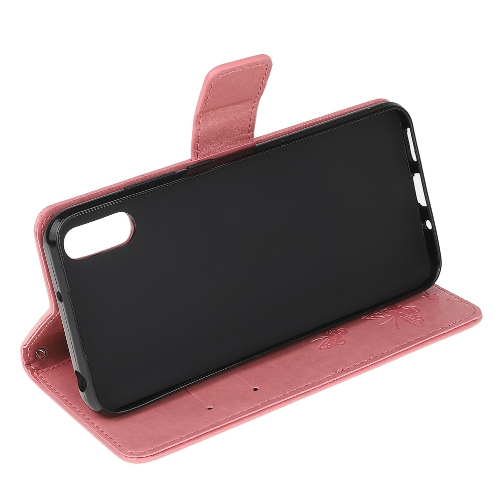 Lærveske Sommerfugler Xiaomi Redmi 9AT rosa