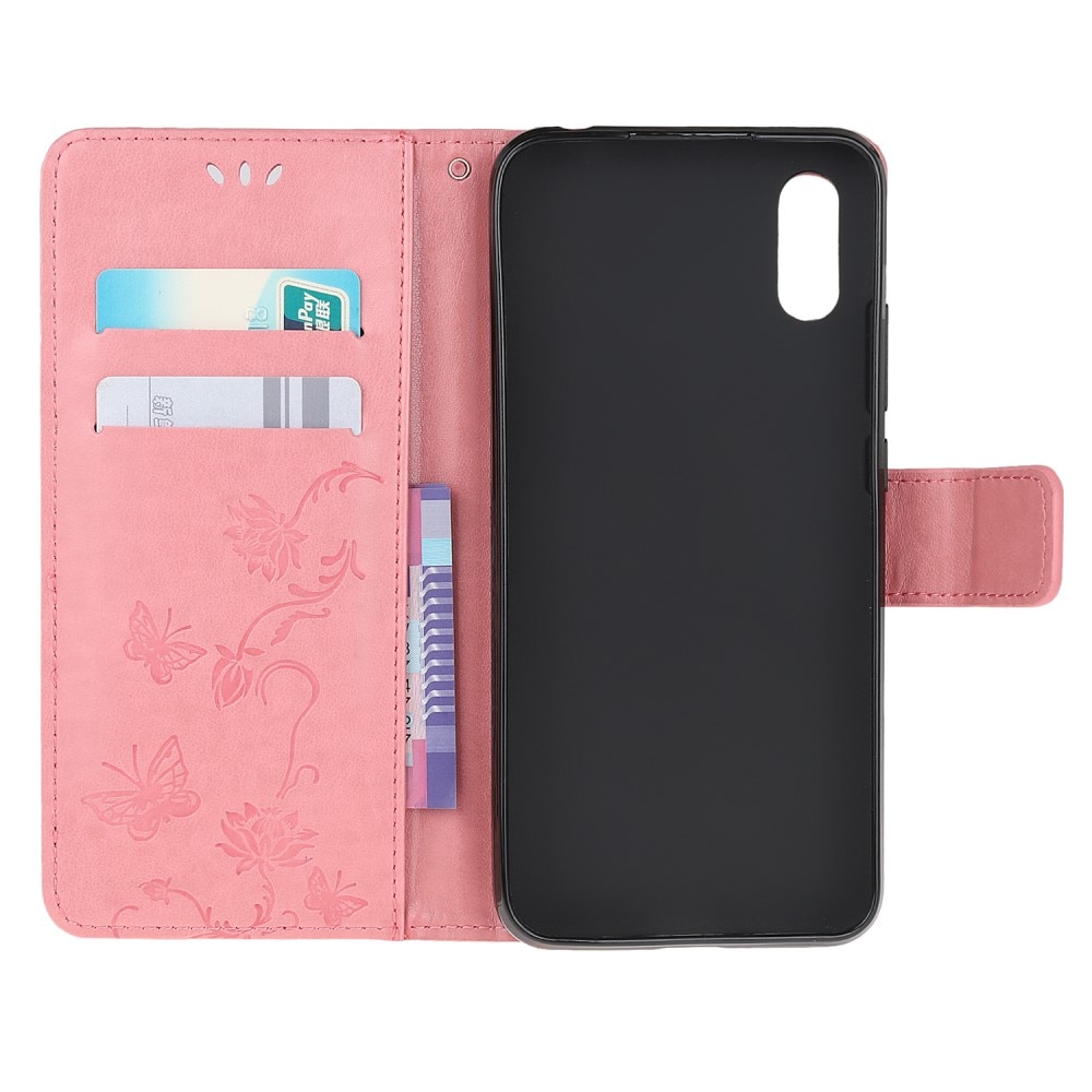 Lærveske Sommerfugler Xiaomi Redmi 9AT Rosa