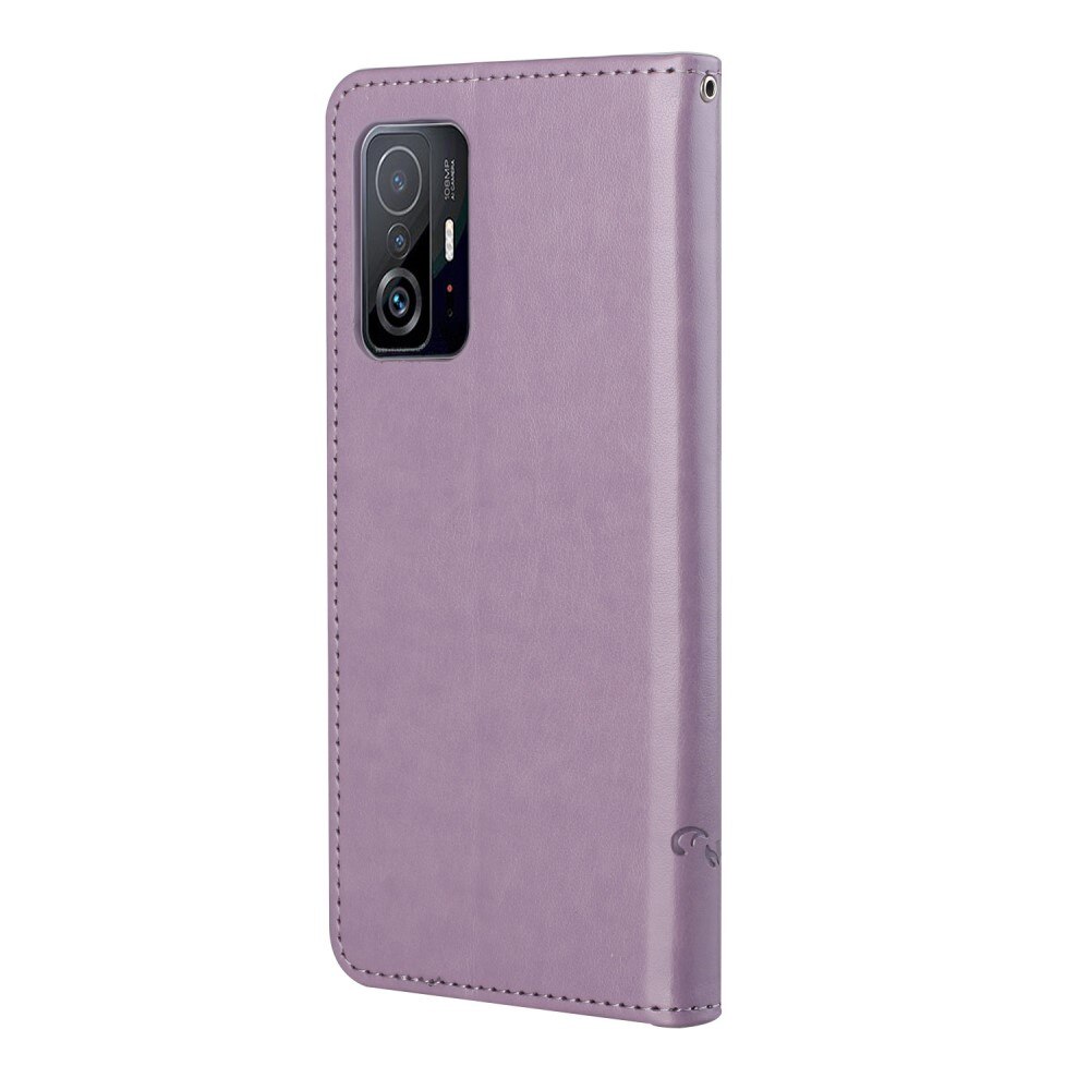 Lærveske Sommerfugler Xiaomi 11T/11T Pro Lilla