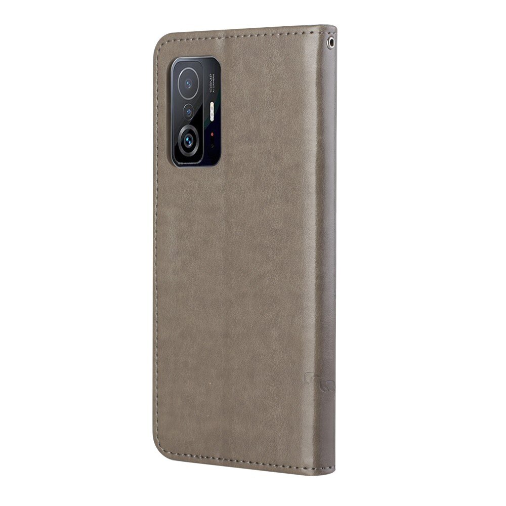 Lærveske Sommerfugler Xiaomi 11T/11T Pro Grå