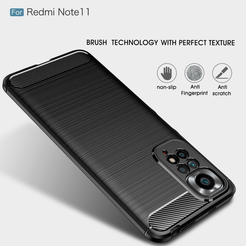 Xiaomi Redmi Note 11 Deksel TPU Brushed Svart