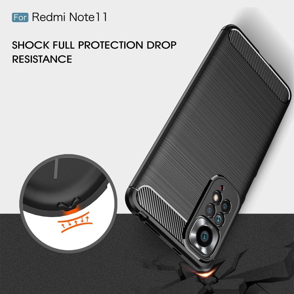 Xiaomi Redmi Note 11 Deksel TPU Brushed Svart